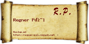 Regner Pál névjegykártya