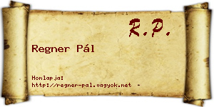 Regner Pál névjegykártya